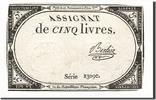 Frankreich 5 Livres Geldschein, Berlioz, 1793-10-31, SS, KM:A76 -