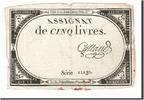 Frankreich 5 Livres Geldschein, Galland, 1793-10-31, SS, KM:A76 -