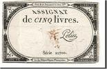 Frankreich 5 Livres Geldschein, Police, 1793-10-31, S+, KM:A76 -