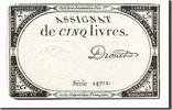 Frankreich 5 Livres Geldschein, Drouet, 1793-10-31, SS+, KM:A76 -