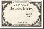 Frankreich 5 Livres Geldschein, Bot, 1793-10-31, SS, KM:A76 -