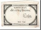 Frankreich 5 Livres Geldschein, Dubosc, 1793-10-31, SS, KM:A76 -