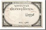 Frankreich 5 Livres Geldschein, Davion, 1793-10-31, S+, KM:A76 -