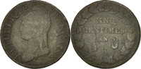 Frankreich 5 Centimes Münze, Dupré, Orléans, SGE+, Bronze, KM:640.9 -