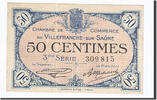 Frankreich 50 Centimes Geldschein, Villefranche-sur-Saône, VZ+ -
