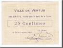 Frankreich 25 Centimes Geldschein, Vertus, UNZ-, Pirot:51-50 -