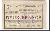 Frankreich 2 Francs Geldschein, Hénin-Liétard, SS, Pirot:62-718 -