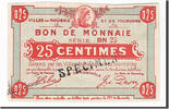 Frankreich 25 Centimes Geldschein, Roubaix et Tourcoing, SS+, Pirot:59-2052 -