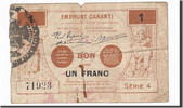 Frankreich 1 Franc Geldschein, Valenciennes, S+, Pirot:59-2540 -