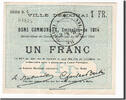 Frankreich 1 Franc Geldschein, Douai, VZ, Pirot:59-723 -