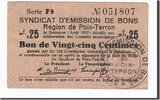 Frankreich 25 Centimes Geldschein, Poix-Terron, SS, Pirot:08-150 -