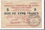 Frankreich 5 Francs Geldschein, Poix-Terron, SS, Pirot:08-145 -