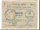 Frankreich 2 Francs Geldschein, Liévin, SS, Pirot:62-808 -