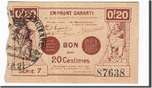Frankreich 20 Centimes Geldschein, Valenciennes, VZ, Pirot:59-2538 -