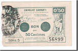 Frankreich 50 Centimes Geldschein, Valenciennes, VZ, Pirot:59-2539 -