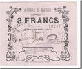 Frankreich 3 Francs Geldschein, Rousies, SS+ -