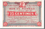 Frankreich 25 Centimes Geldschein, Roubaix et Tourcoing, UNZ-, Pirot:59-2049 -