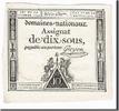 Frankreich 10 Sous Geldschein, Guyon, 1792-10-24, VZ+, KM:A64a -