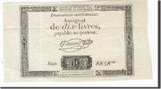 Frankreich 10 Livres Geldschein, Taisaud, 1792-10-24, VZ, KM:A66b -
