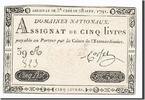 Frankreich 5 Livres Geldschein, Corset, 1791-09-28, VZ, KM:A49 -