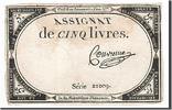 Frankreich 5 Livres Geldschein, Convieme, 1793-10-31, SS, KM:A76 -