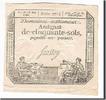 Frankreich 50 Sols Geldschein, Saussay, 1793-05-23, VZ+, KM:A70b -