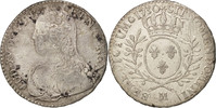 Frankreich 1/2 ECU, 44 Sols Münze, Louis XV, 1/2 Écu aux branches d'olivier -