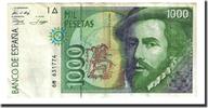 Spanien 1000 Pesetas Geldschein, 1992-10-12, KM:163, SS+ -