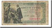 Spanien 5 Pesetas Geldschein, 1945-06-15, KM:129a, S -