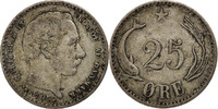 Dänemark 25 Öre Münze, Christian IX, Copenhagen, SS, Silber, KM:796.2 -