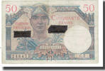 Frankreich 50 Francs 1947, FAUSSE SURCHARGE, S, Fayette:VF 31.1, KM:M8 -