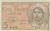 Algeria 5 Francs Geldschein, 1944-10-02, KM:94a, VZ -