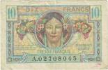 Frankreich 10 Francs 1947 French Treasury, SS, Fayette:VF30.1, KM:M7a -