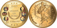 Frankreich Medaille 60 Ans du Traité de Rome, La Semeuse, STGL, Gilt -