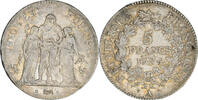 Frankreich 5 Francs Münze, Union et Force, Paris, SS, Silber, KM:639.1 -