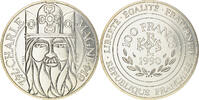 Frankreich 100 Francs Münze, Charlemagne, ESSAI, STGL, Silber -