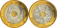 Frankreich 20 Francs Münze, Pierre de Coubertin, Paris, ESSAI, STGL -
