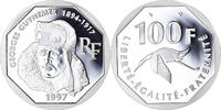 Frankreich 100 Francs Münze, Guynemer, Proof, STGL, Silber, KM:1196 -