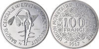 West African States 100 Francs Münze, Paris, ESSAI, STGL, Nickel, KM:E4 -