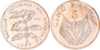 Ruanda 5 Francs Münze, ESSAI, STGL, Bronze, KM:E5 -