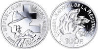 Frankreich 100 Francs Münze, Jean Moulin, Essai Proof, STGL, Silber -