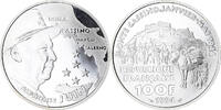 Frankreich 100 Francs Münze, Alphonse Juin, BE, STGL, Silber, KM:1041 -
