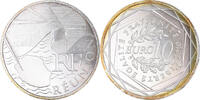 Frankreich 10 Euro Euros des régions, Réunion, UNZ+, Silber -