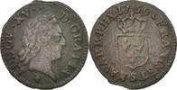 Frankreich Liard Münze, Louis XV, Liard à la vieille tête, Reims, S -