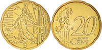 Frankreich 20 Euro Cent Paris, BU, STGL, Messing, KM:1286 -
