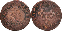 Frankreich Double Tournois Münze, Louis XIII, Double tournois, buste juvénile, Double -