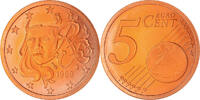 Frankreich 5 Euro Cent Paris, Proof / BE, STGL, Copper Plated Steel -