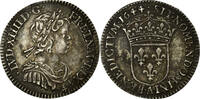 Frankreich 1/12 ECU, 10 Sols Münze, Louis XIV, 1/12 Écu à la mèche courte -