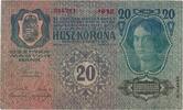 Österreich 20 Kronen Geldschein, 1913-01-02, KM:14, VZ -