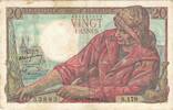 Frankreich 20 Francs Pêcheur, 53893 S.178, SS, Fayette:13.13, KM:100c -
